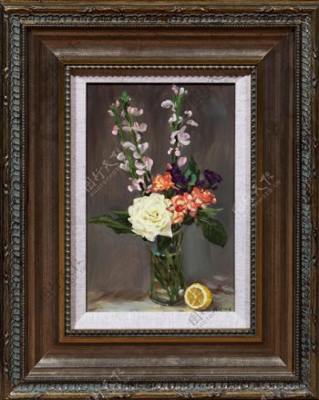 85008花卉水果蔬菜器皿静物印象画派写实主义油画装饰画