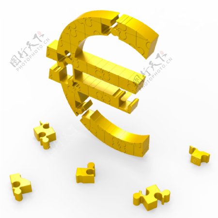 欧元符号显示在欧洲货币兑换