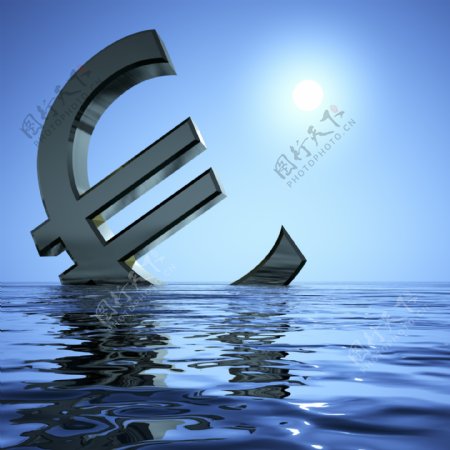 欧元沉没在海中出现萧条衰退和经济衰退