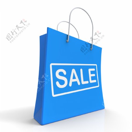 销售购物袋显示折扣或促销
