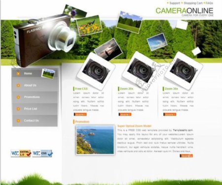 商业相机CSS网页