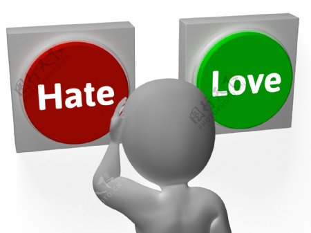爱恨按钮显示的态度或仇恨
