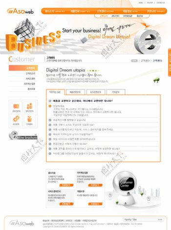 橙色商务科技网页模板