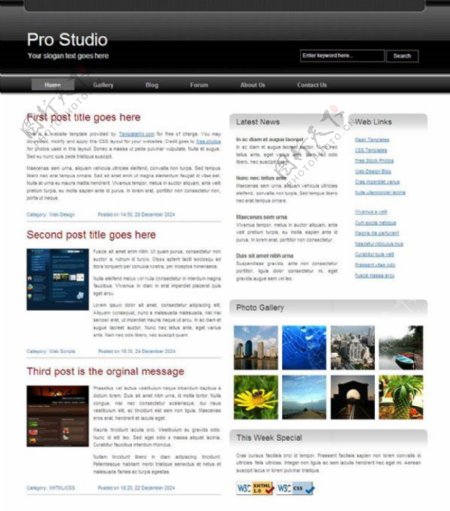 专业工作室CSS网页模板