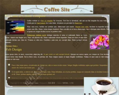 魔法咖啡CSS网页模板