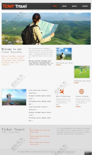 简洁旅行信息网页模板