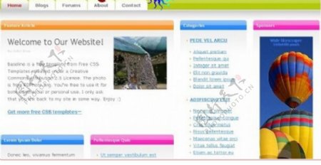 信息服务介绍彩色网页模板