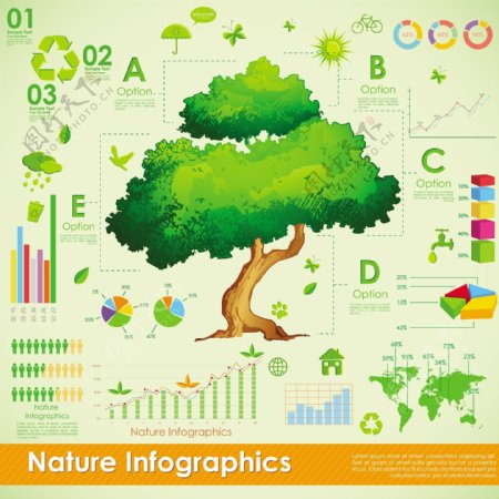 自然风格信息图形设计矢量图01