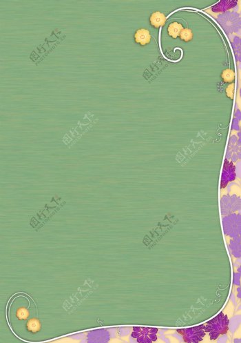 紫色花黄色花底纹花纹素材