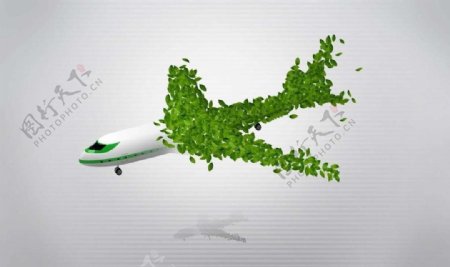 绿色飞机图片