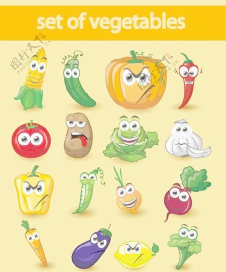卡通蔬菜表情图片