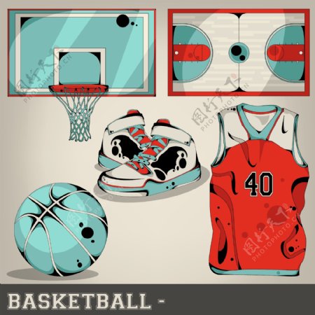 篮球运动的设计元素图片