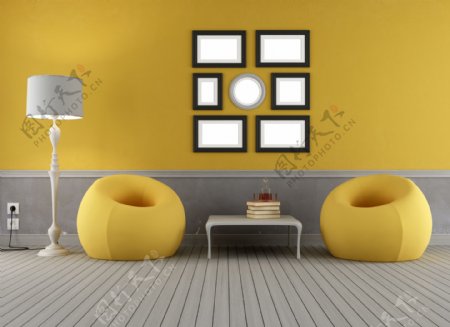 黄色客厅装饰