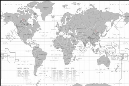 世界区域图矢量地图AI格式1.7M