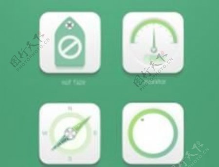 绿色风格手机主题图标UI设计