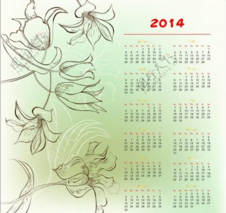 2014日历图片