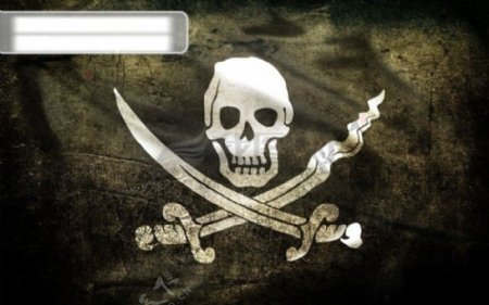 骷髅头加乐比海盗标志图案恐怖壁纸图片刀具