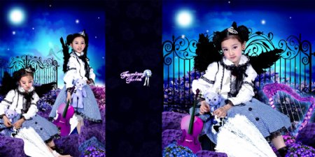 米妮公主天使儿童模板影楼魔法书DVD51