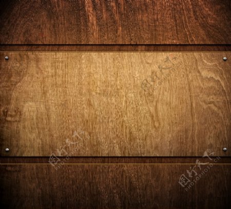钉上钉子的木板背景高清摄影图片
