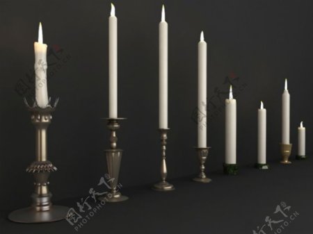 蜡烛和烛台3d素材