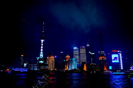 上海夜景霓虹高清摄影图片