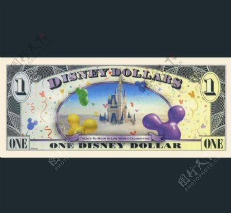 迪士尼纪念币1元反面图片