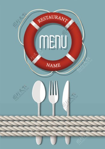 海鲜餐厅变化4复古的菜单设计
