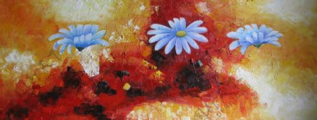 抽象花卉油画图片