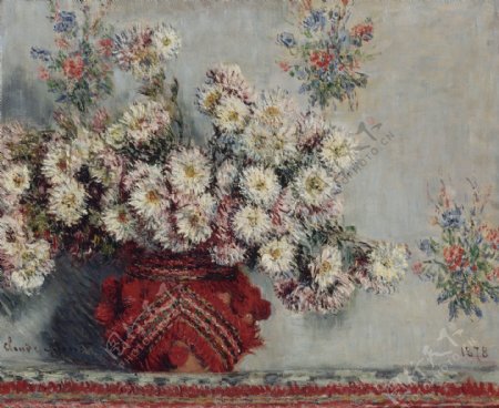 Chrysanthemums1878法国画家克劳德.莫奈oscarclaudeMonet风景油画装饰画
