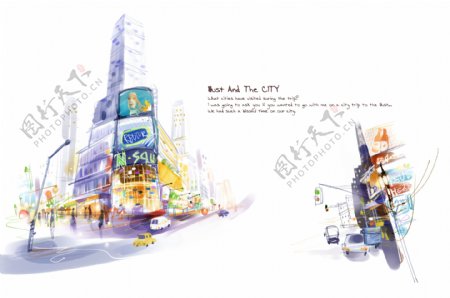 城市插画图片