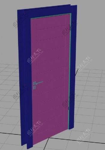 现代门3d模型