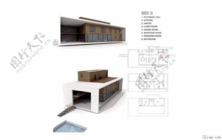 3D现代建筑模型