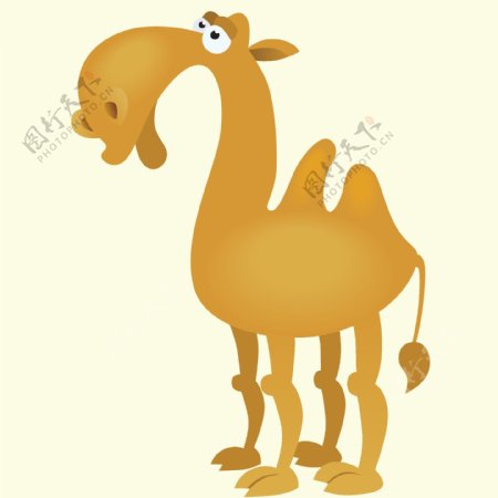 印花矢量图可爱卡通卡通动物骆驼色彩免费素材