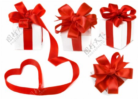 礼物包装送礼物红色丝带情人