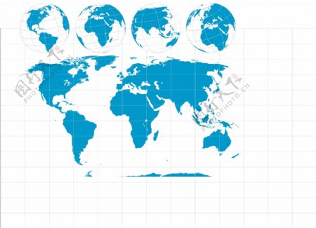 世界地图与地球矢量素材