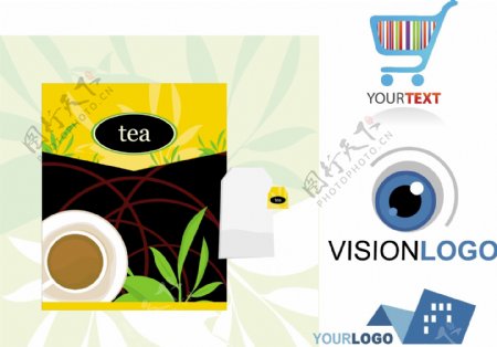 茶包装和logo模板图片