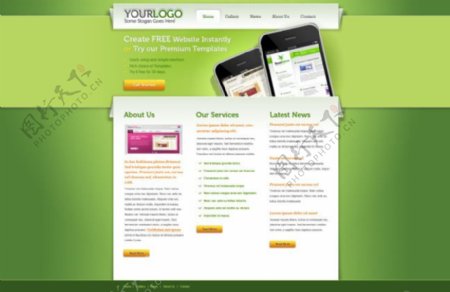 绿色手机网页模版