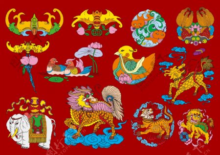 中国传统吉祥图案矢量素材
