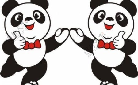 卡通可爱欢乐熊猫矢量图片