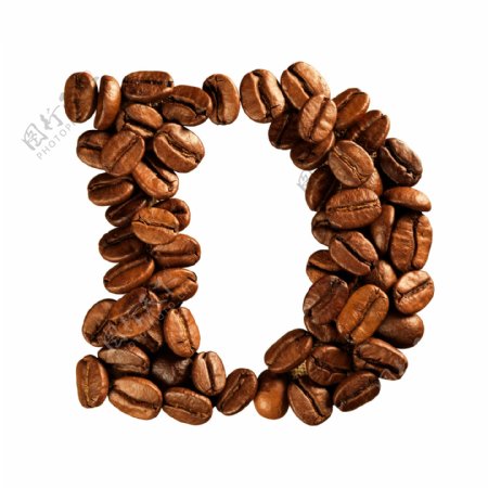 咖啡豆字母图片