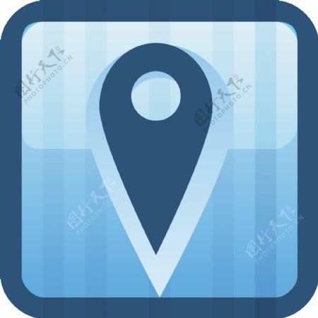 地理定位的蓝色小应用程序图标