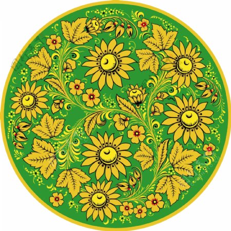 印花矢量图优雅植物色彩五彩斑斓黄色免费素材