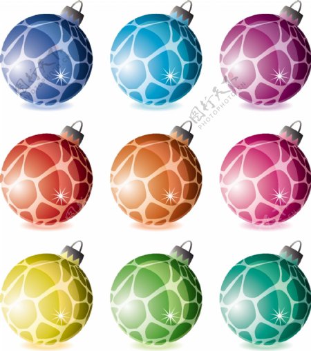 圣诞彩球矢量图像部分3免费下载