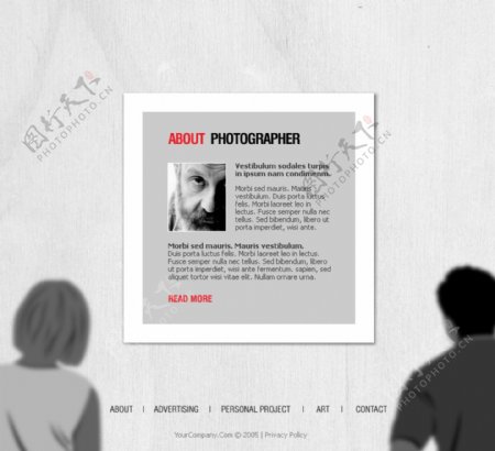 网页模板创意人物观看画展特色个性图片