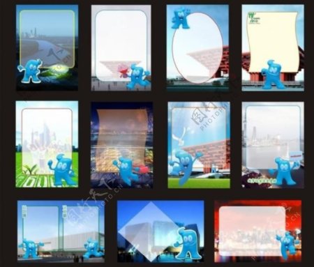 上海世博会展板模板背景为位图图片