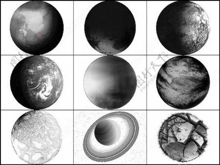 太阳系九大行星笔刷图片
