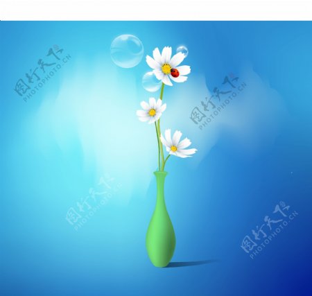 花朵气泡背景图片