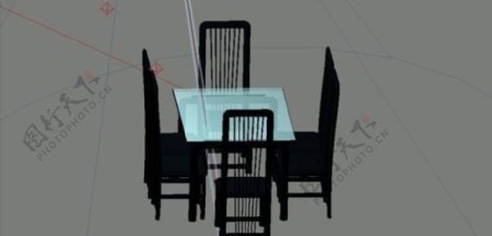 室内装饰家具桌椅组合573D模型