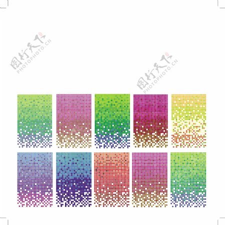 彩虹的颜色的瓷砖矢量模式集