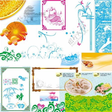 古典花纹饺子图片